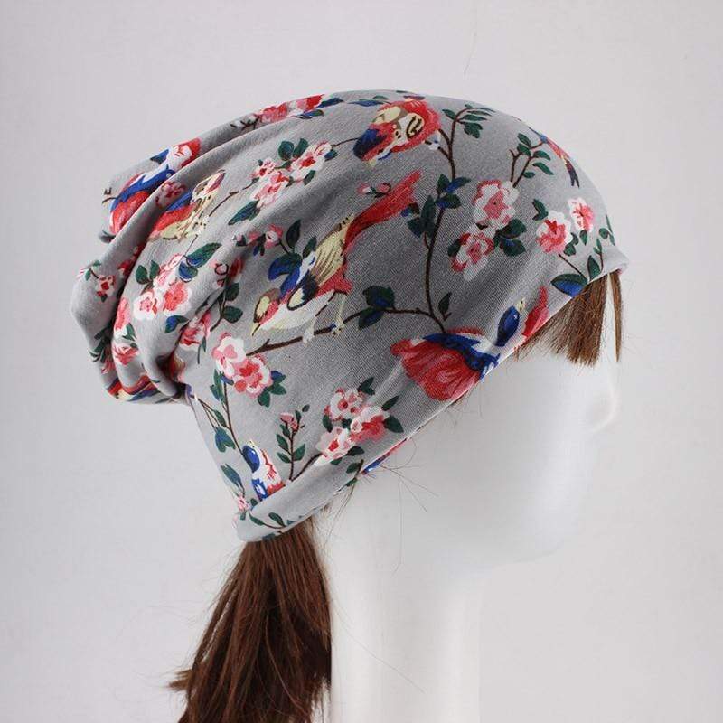 Birds & Flowers Beanie Hat