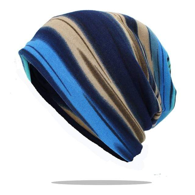 Buddhatrends Beanie Hats Deep Blue Gia Rainbow Beanie Hat