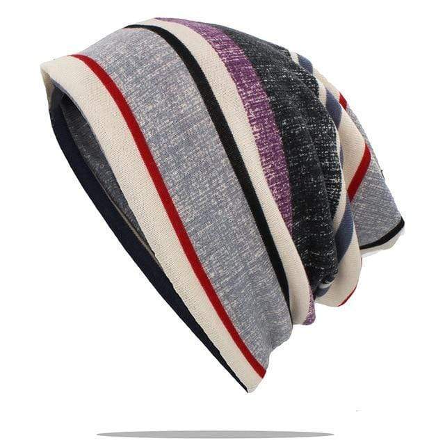 Buddhatrends Beanie Hats Grey Gia Rainbow Beanie Hat