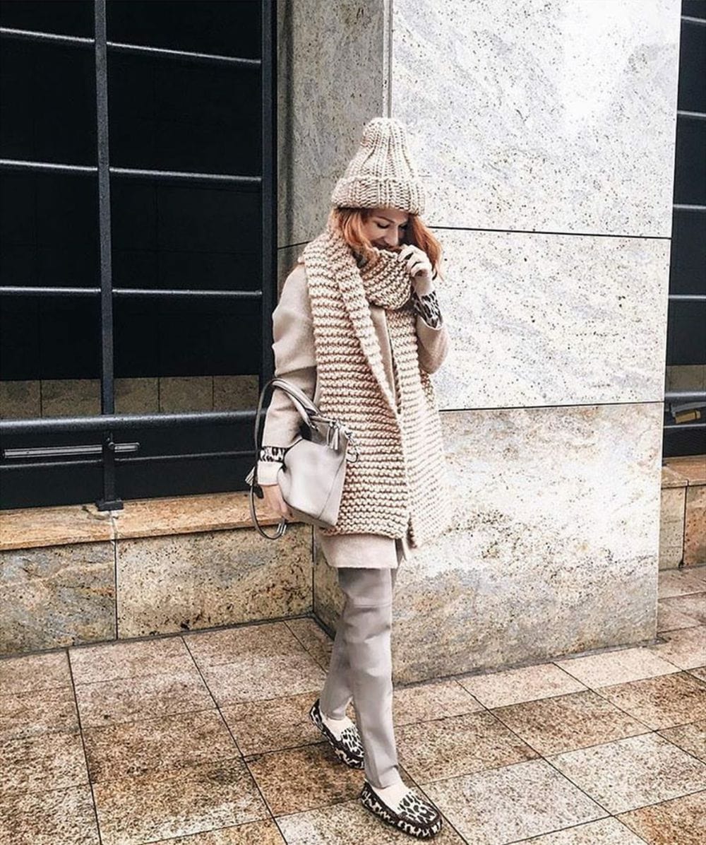 Buddhatrends Beige Winter Warm Knitted Hat