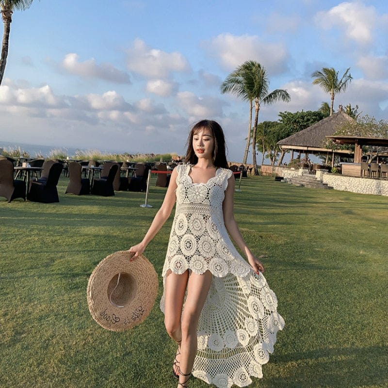 Buddhatrends Bikini Cover Up Sleeveless Hollow Dress