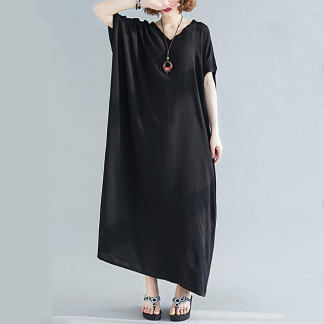 Buddhatrends Black / One Size Diana Solid Kaftan