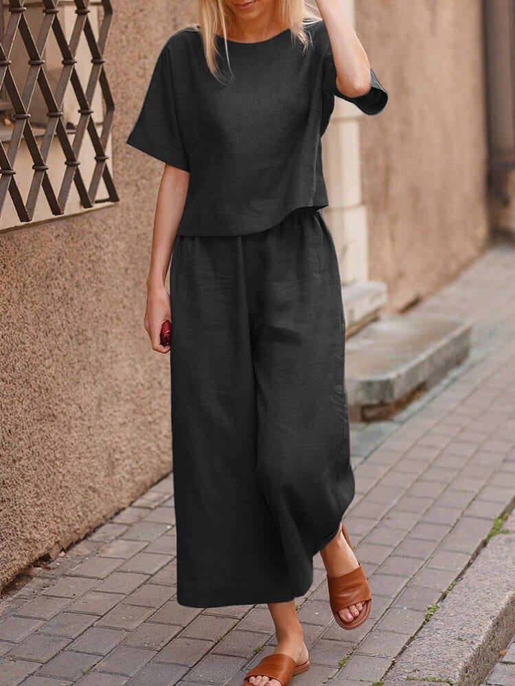 Buddhatrends Black / S Henna Cotton Two Piece Suit | OOTD
