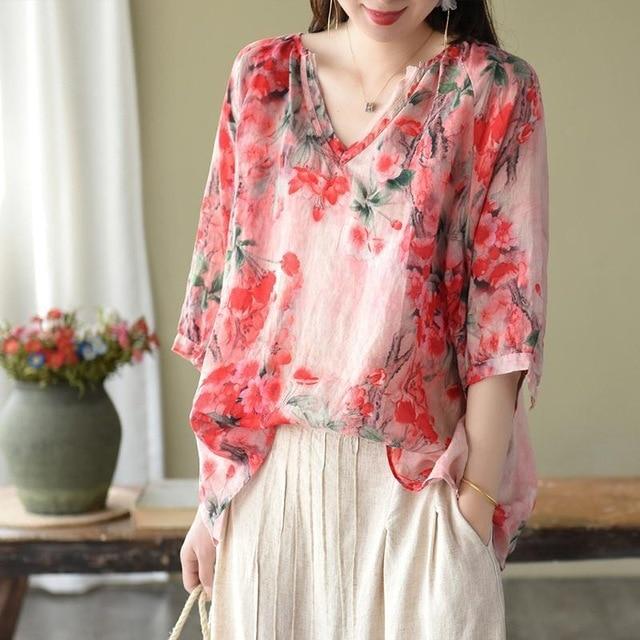 Buddhatrends Blouse Bailey Vintage Floral Blouse