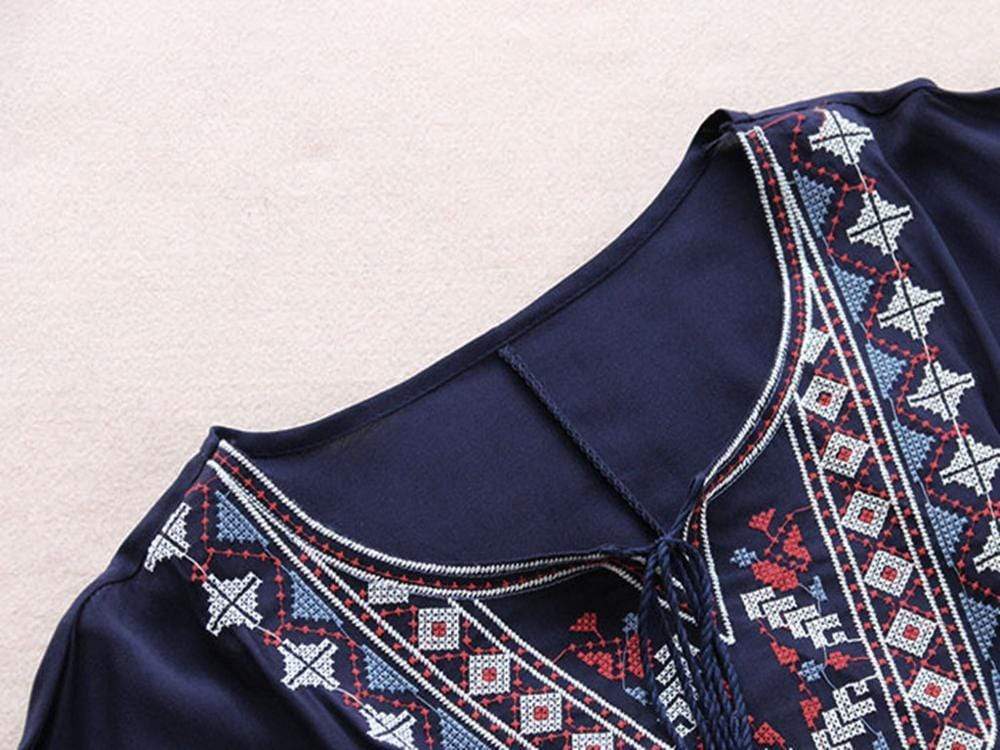 Buddhatrends Blouse Bohemian Embroidered Blouse