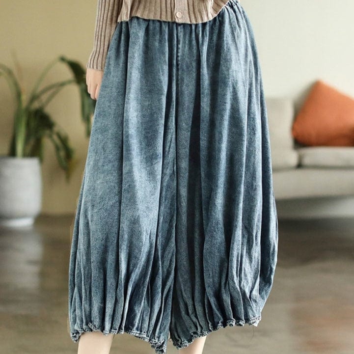 Buddhatrends Blue / One size High Waist Vintage Denim Pants