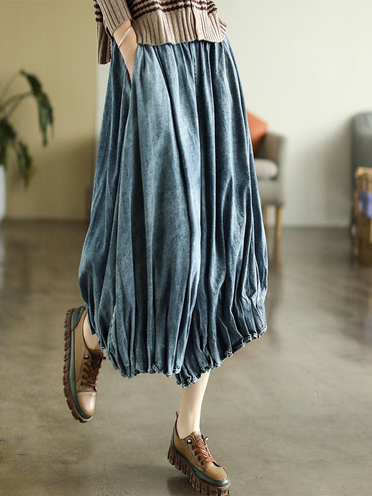 Buddhatrends Blue / One size High Waist Vintage Denim Pants