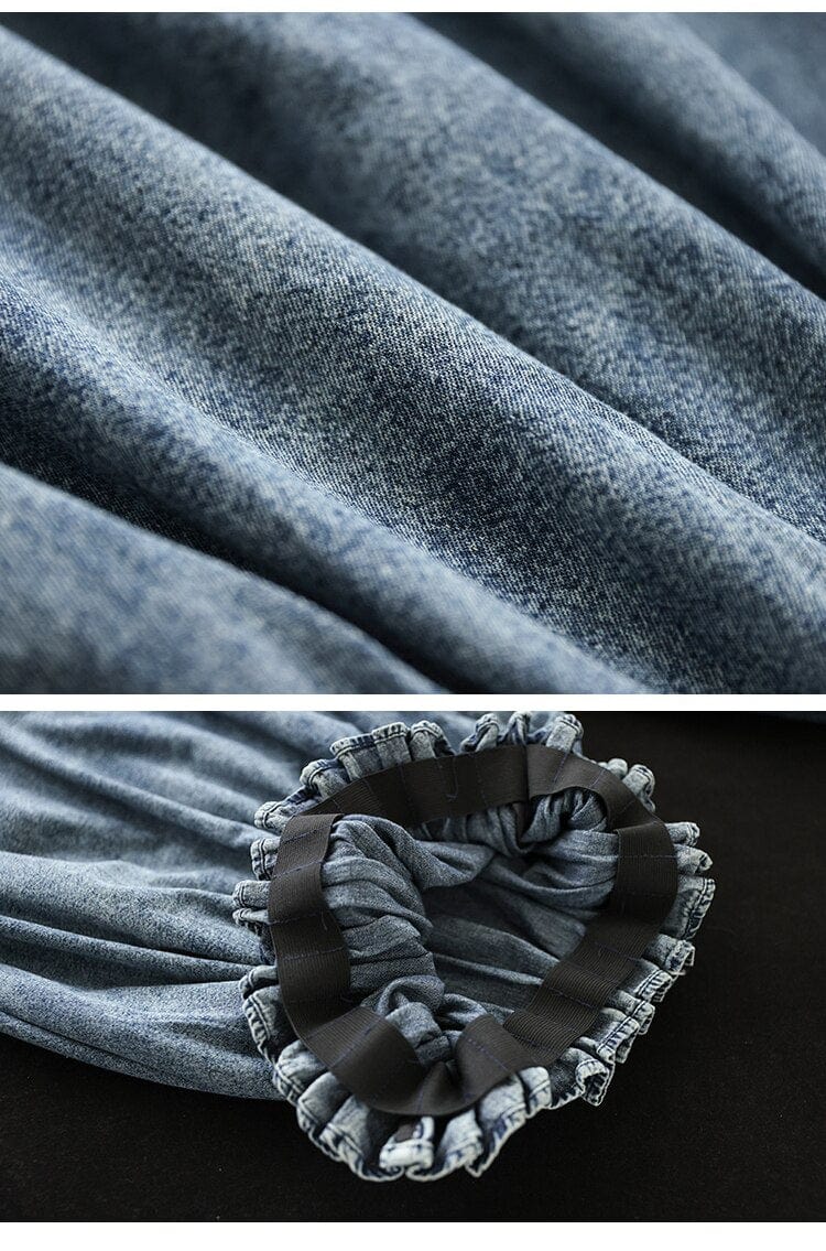 Buddhatrends Blue / One size High Waist Vintage Denim Pants