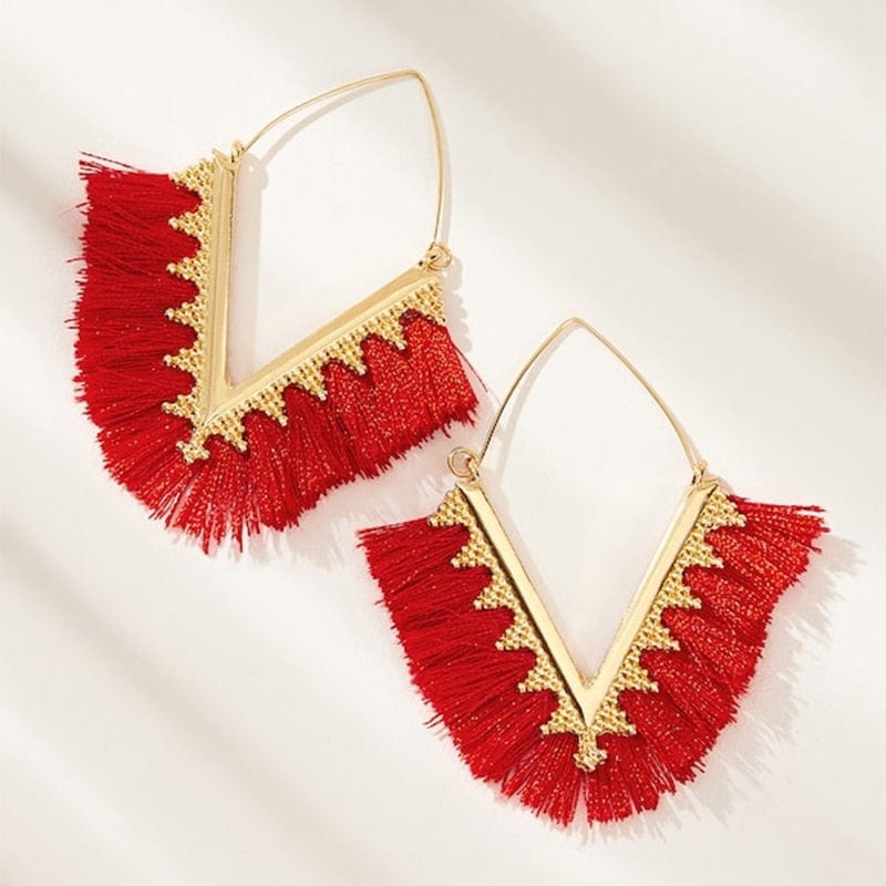 Buddhatrends Bohemia Long Pendant Tassel Earrings