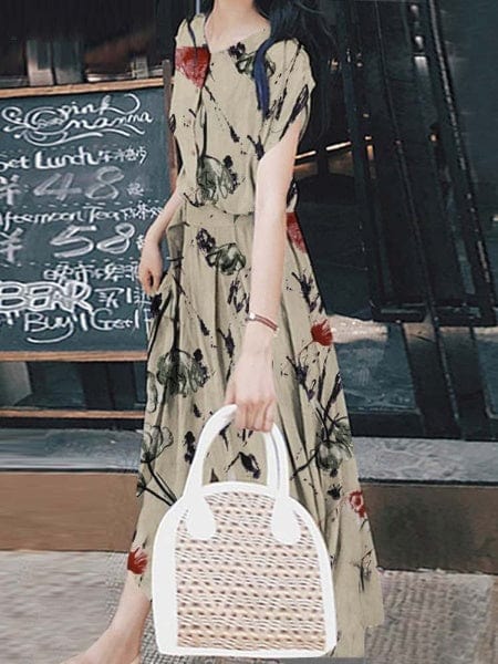 Buddhatrends Bohemian Floral Printed Dress
