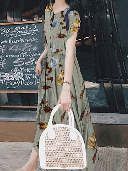 Buddhatrends Bohemian Floral Printed Dress