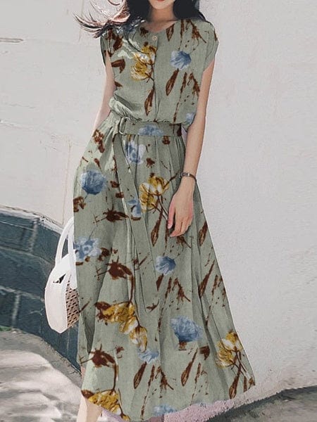 Buddhatrends Bohemian Floral Printed Dress