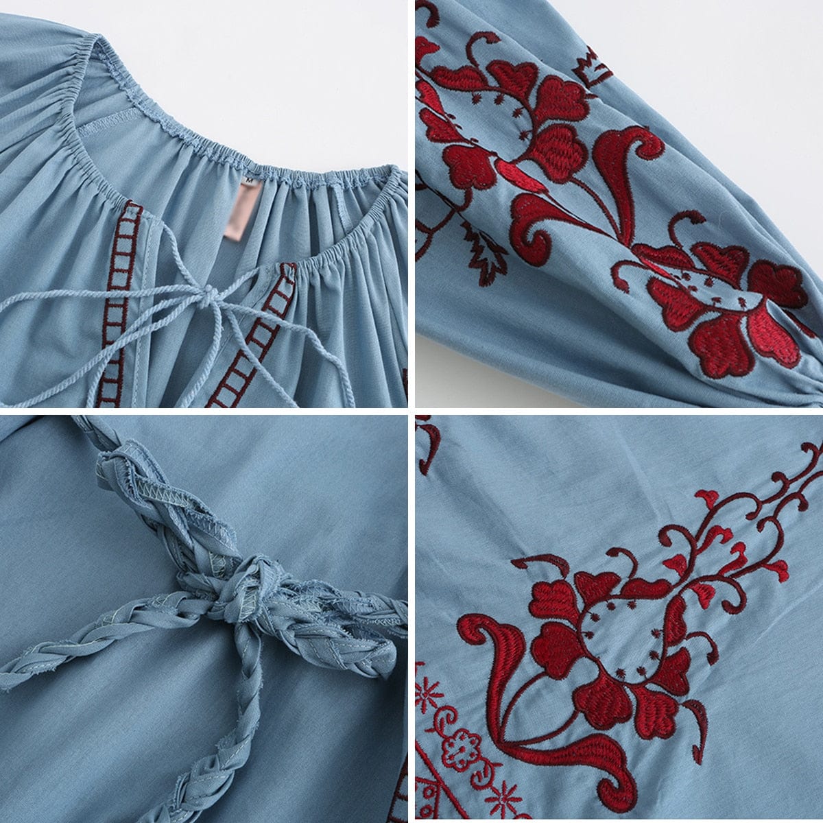 Buddhatrends Boho Embroidered Midi Dress