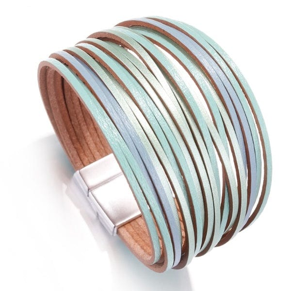 Buddhatrends Boho Multilayer Mint Leather Bracelet