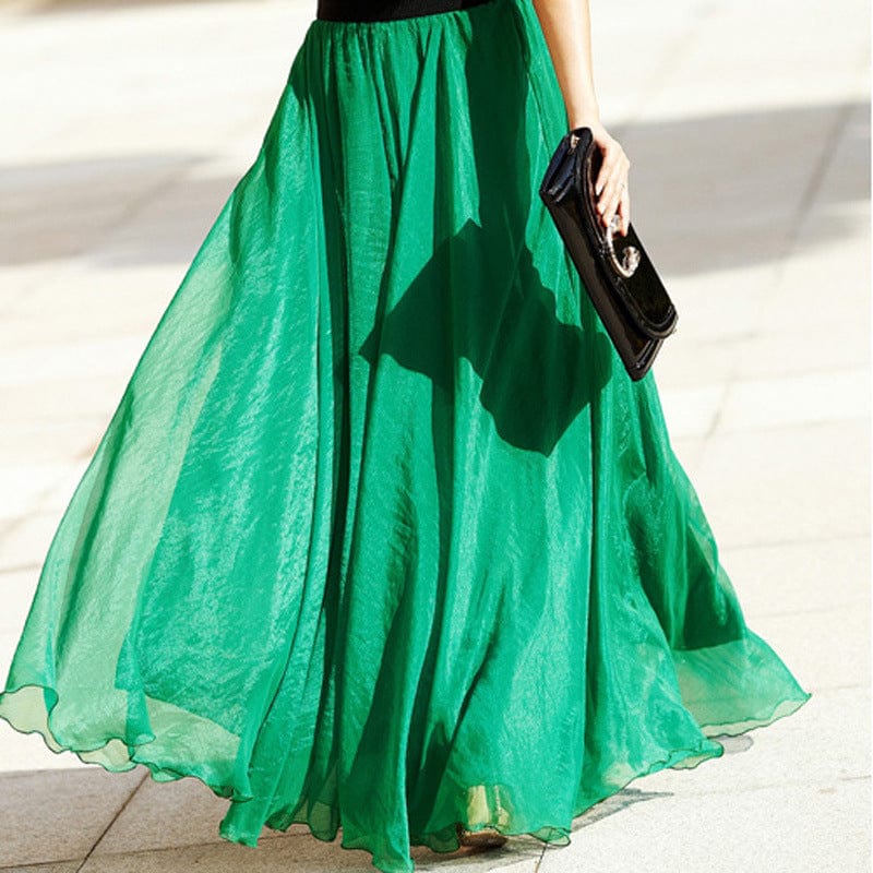 Buddhatrends Boho Ruffled Chiffon Skirt
