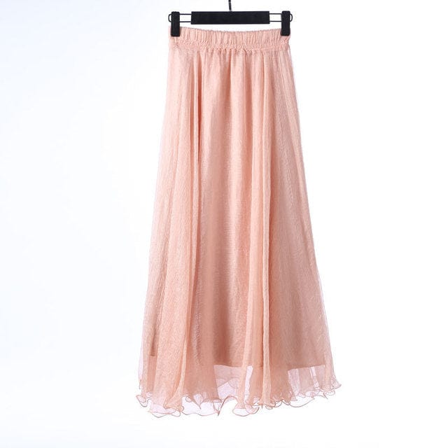 Buddhatrends Boho Ruffled Chiffon Skirt