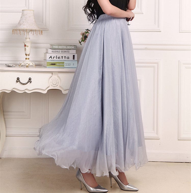 Buddhatrends Boho Ruffled Chiffon Skirt