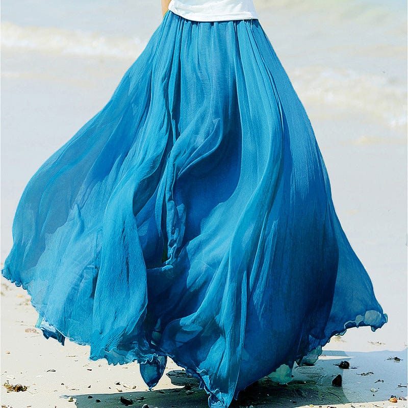 Buddhatrends Boho Ruffled Chiffon Skirt