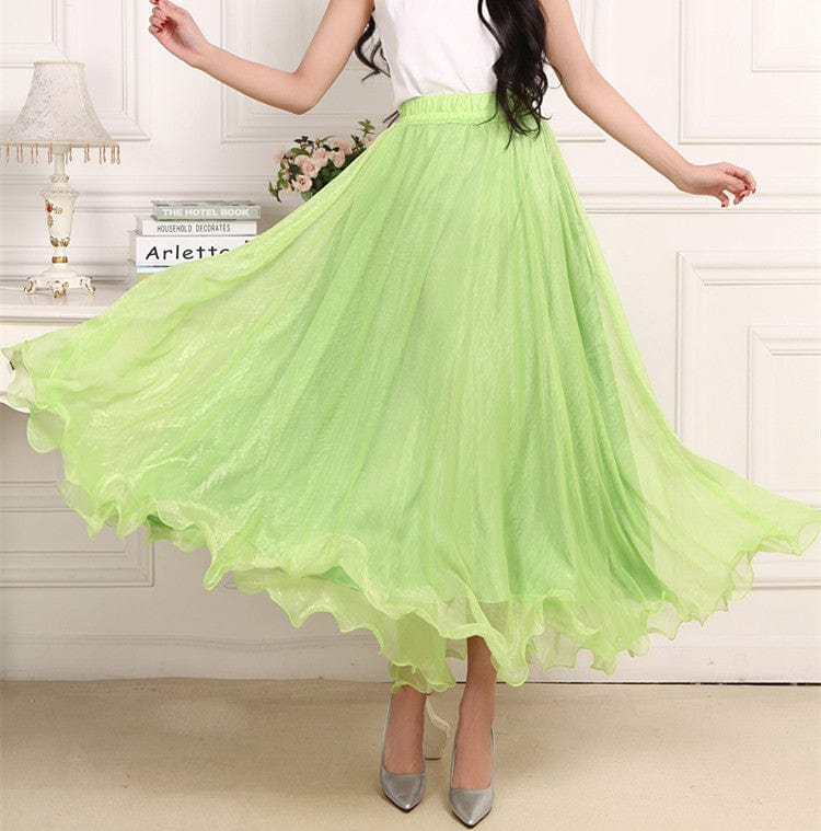 Buddhatrends Boho Ruffled Chiffon Skirt