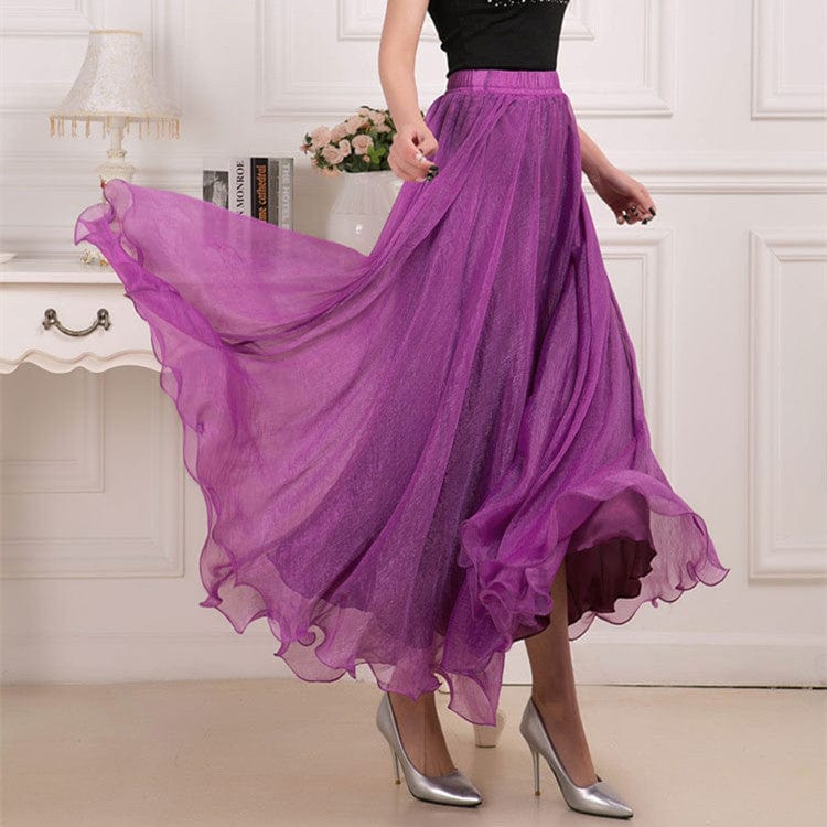 Buddhatrends Boho Ruffled Chiffon Skirt