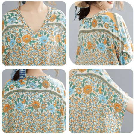 Buddhatrends Campagna Floral Kaftan Dress