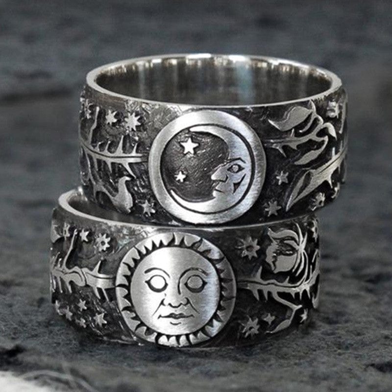 Buddhatrends Carved Sun & Moon Ring