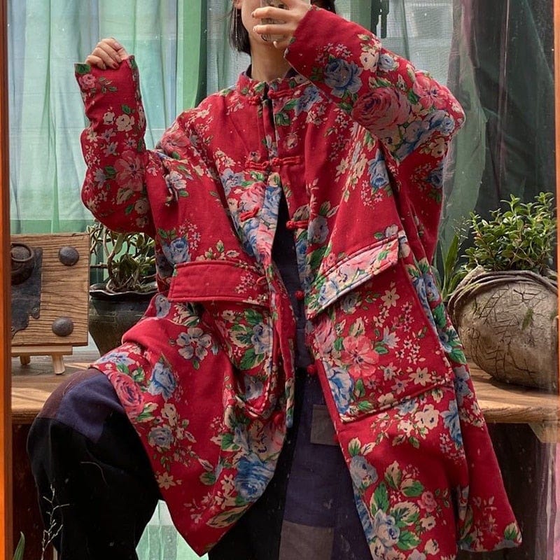 Buddhatrends Coat Rivka Printed Floral Coat