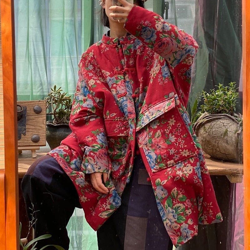 Buddhatrends Coat Rivka Printed Floral Coat