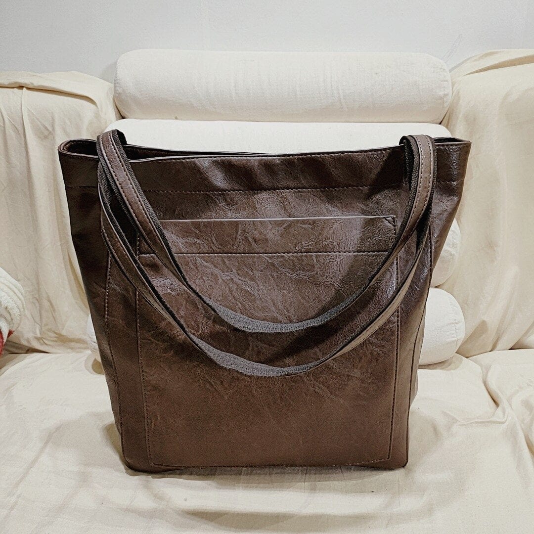 Buddhatrends Coffee / about 36cm-13cm-41cm Vintage Oversized Handbag