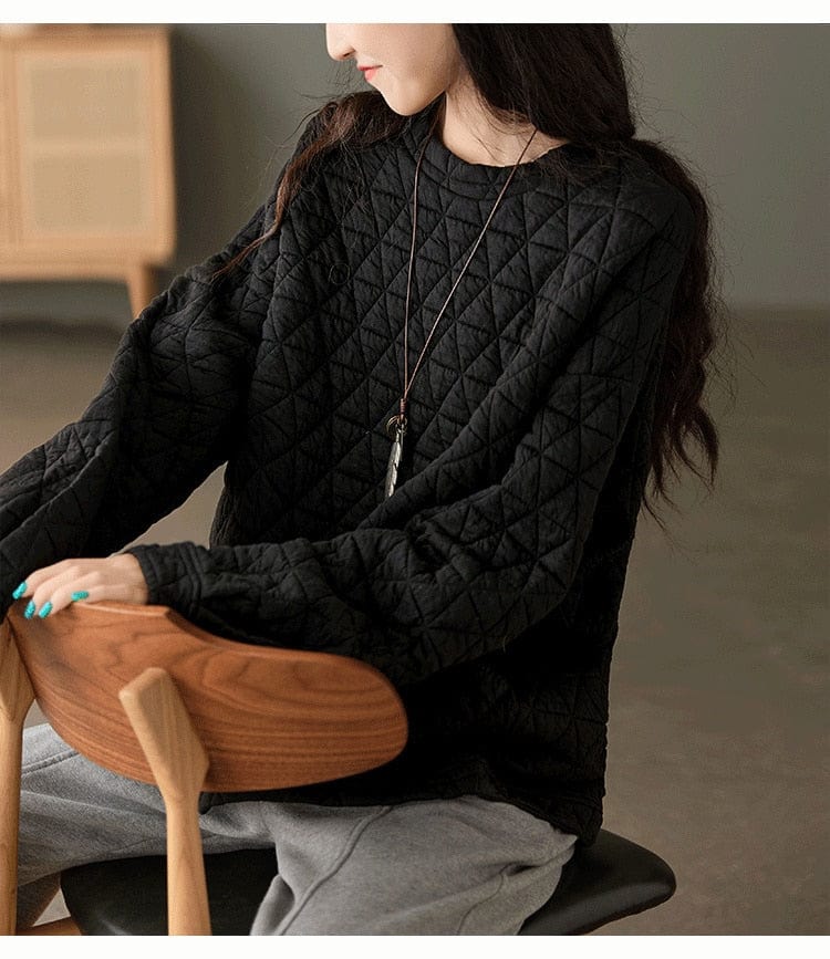 Buddhatrends Cozy Padded O Neck Sweatshirt