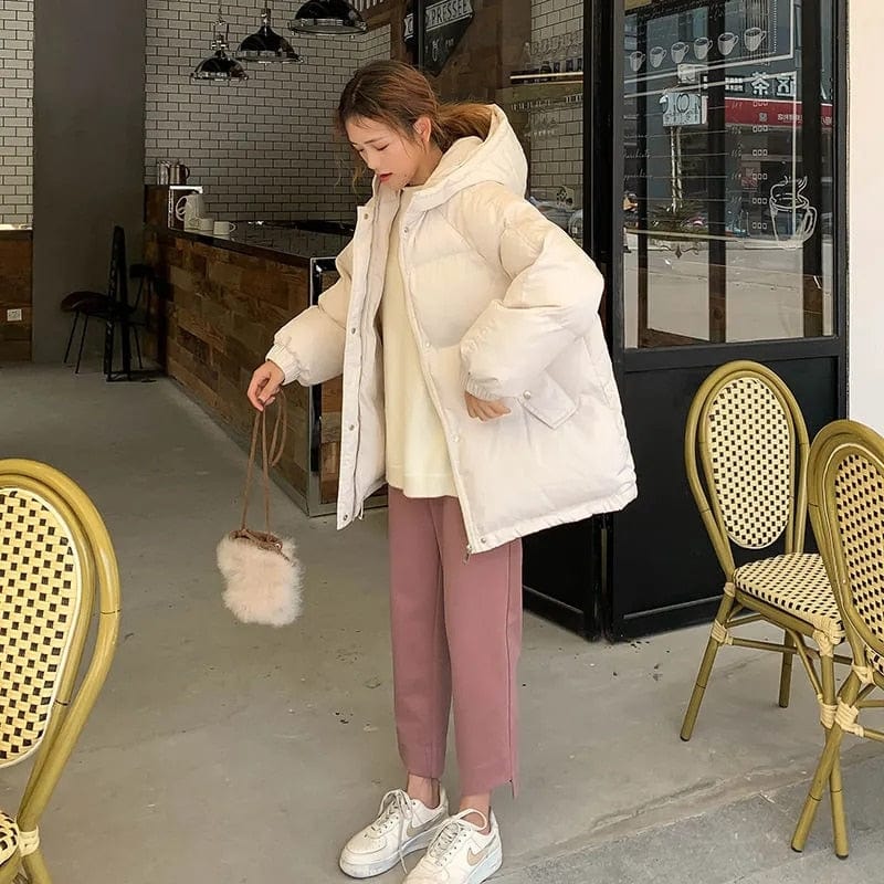 Buddhatrends Creamy-white / XS Oversized Puffer Jacket