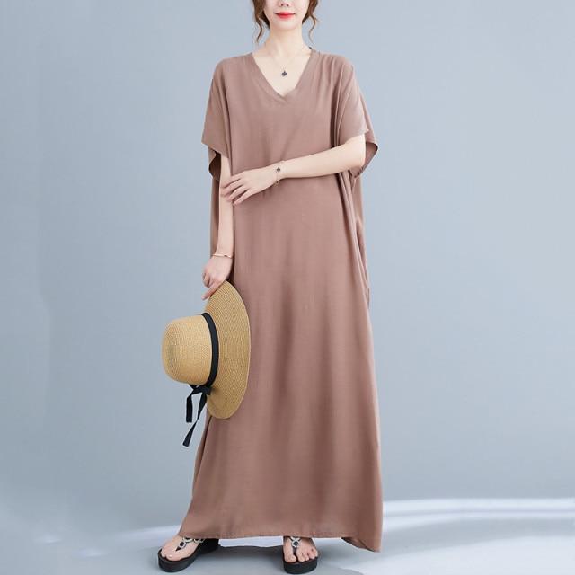 Buddhatrends deep khaki / One Size Diana Solid Kaftan