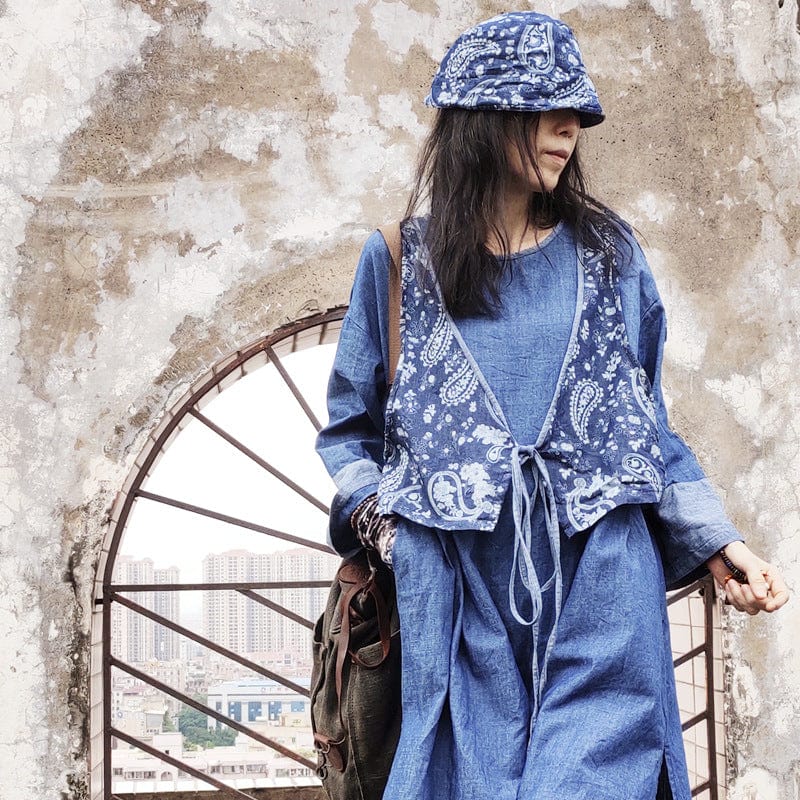 Buddhatrends Denim Dress Alice Long Sleeve Denim Dress