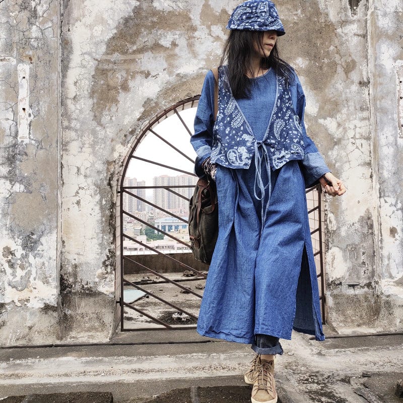 Buddhatrends Denim Dress Alice Long Sleeve Denim Dress