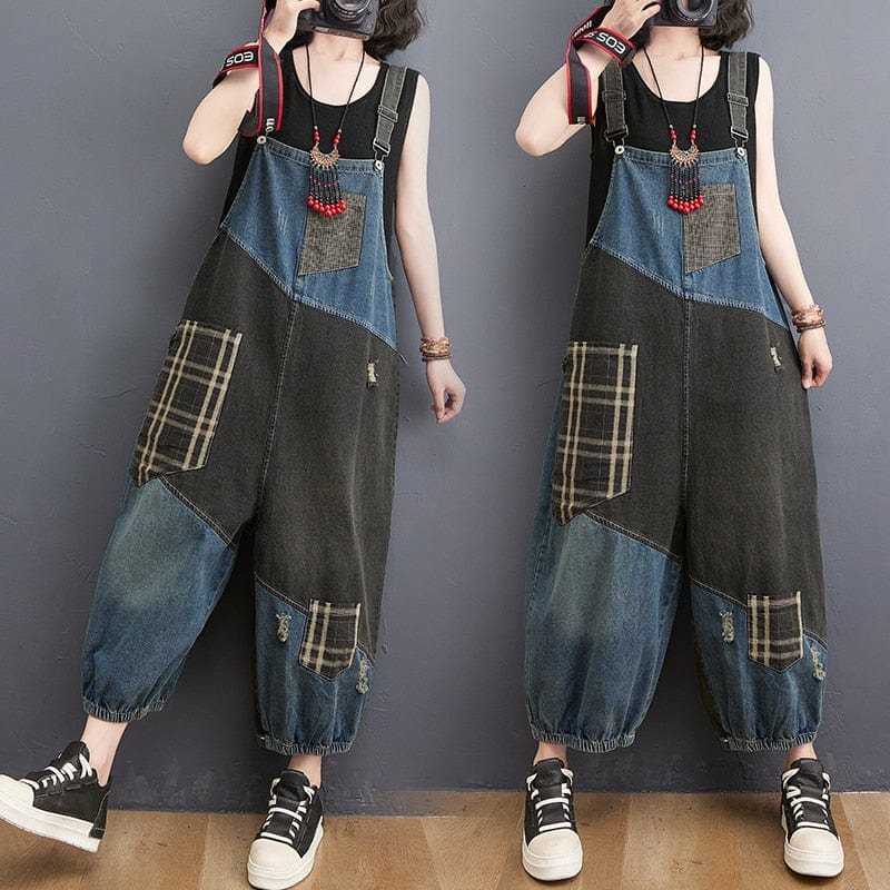 Buddhatrends Denim Overall Graffiti Denim Overall