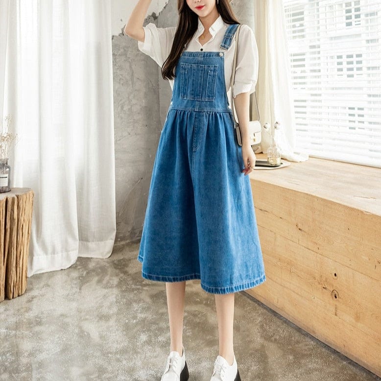 Buddhatrends Denim Sleeveless A-Line Tank Dress
