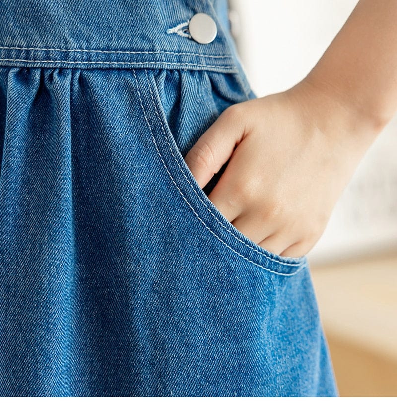 Buddhatrends Denim Sleeveless A-Line Tank Dress