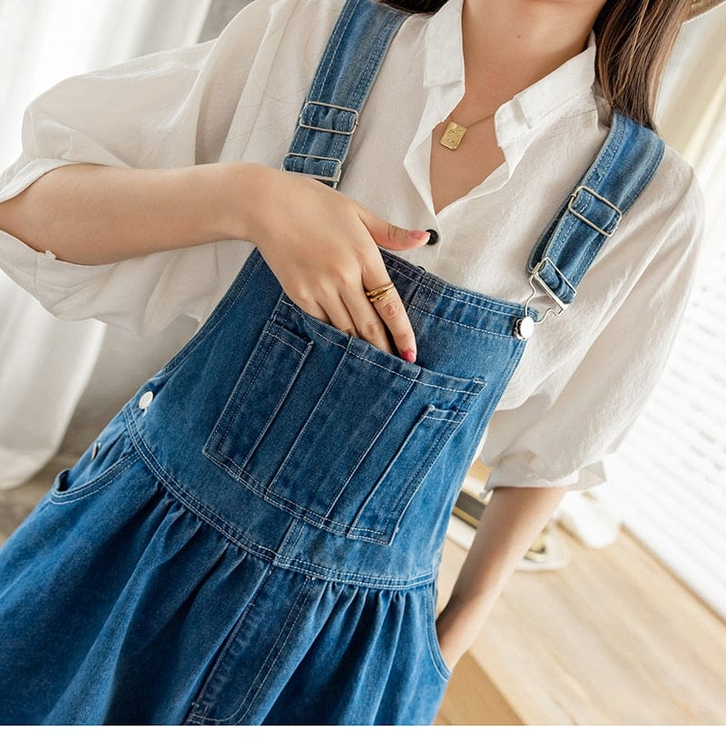 Buddhatrends Denim Sleeveless A-Line Tank Dress