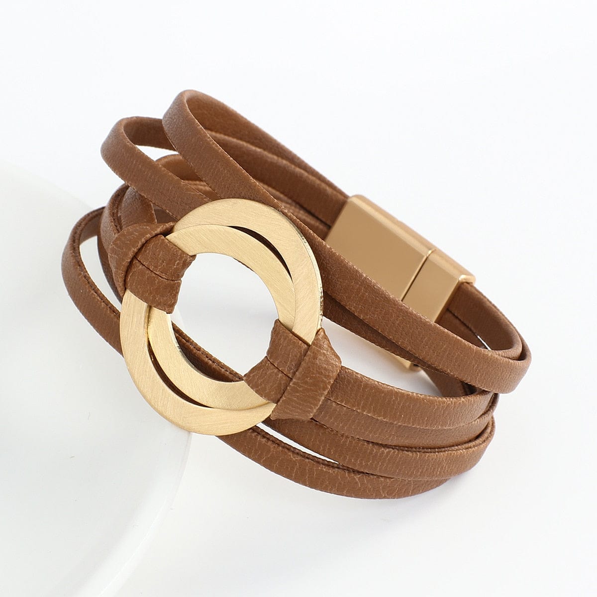 Buddhatrends Double Circle Charm Magnet Buckle Bracelet