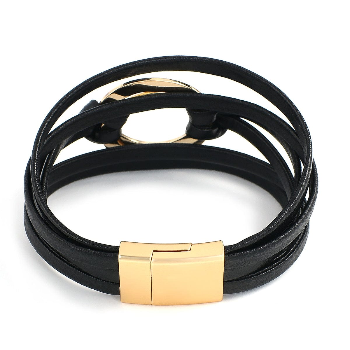 Buddhatrends Double Circle Charm Magnet Buckle Bracelet