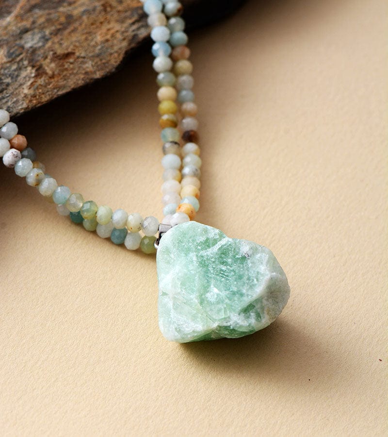 Buddhatrends Double Layer Amazonite Pendant Necklace
