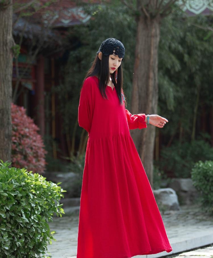 Buddhatrends Dress Anaya Cotton Linen Vintage Dresses | Lotus