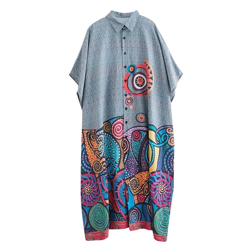 Buddhatrends Dresses Manny oversized Floral Shirt Dress