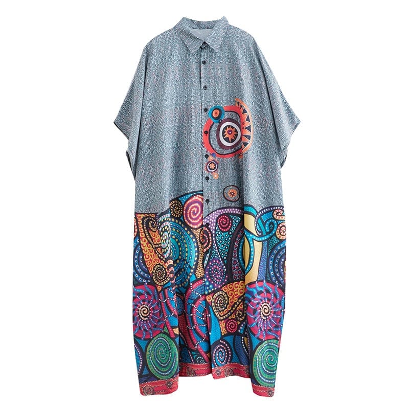 Buddhatrends Dresses Manny oversized Floral Shirt Dress