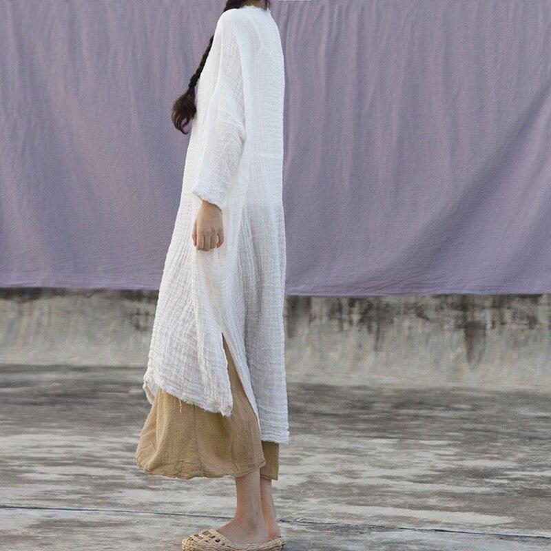 Buddhatrends Dresses Oversized White Cotton Shirt | Lotus