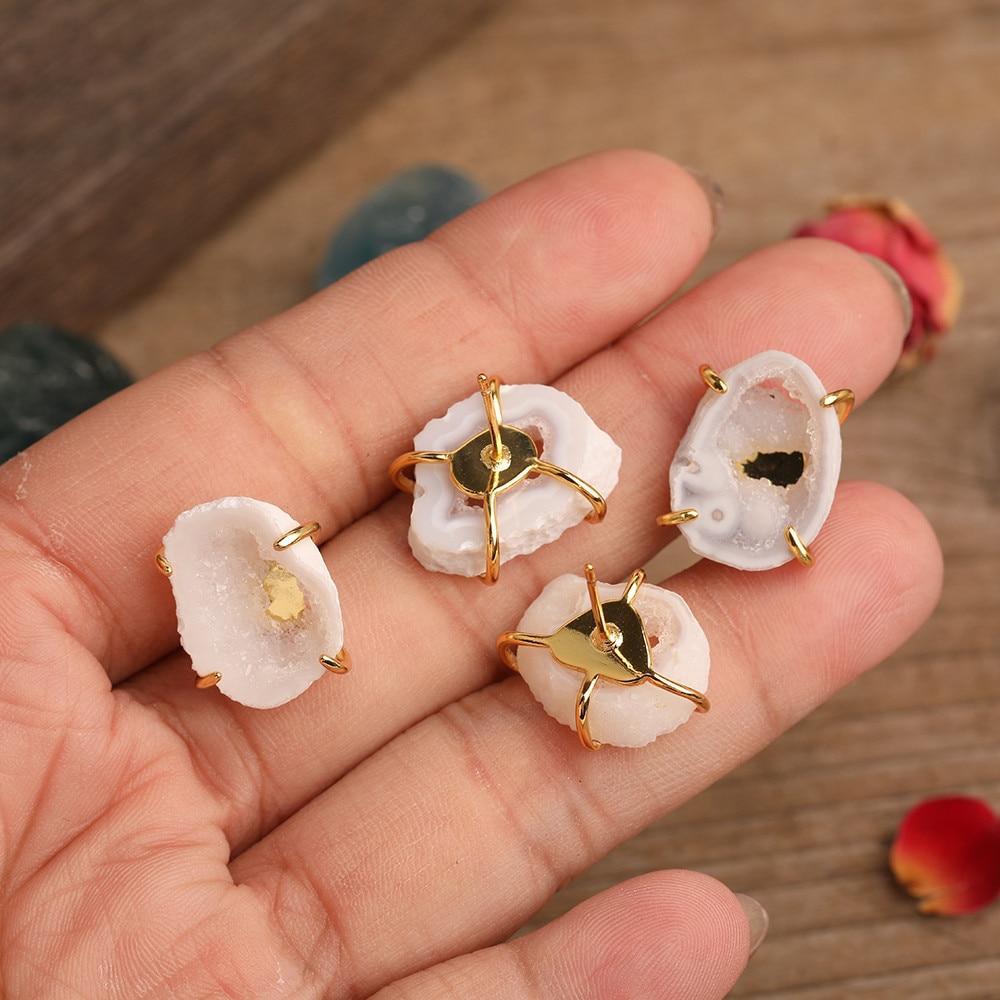 Buddhatrends Earrings Geode Natural White Earrings