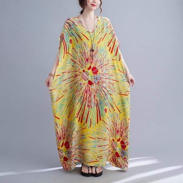 Buddhatrends Fireworks Kaftan Dress