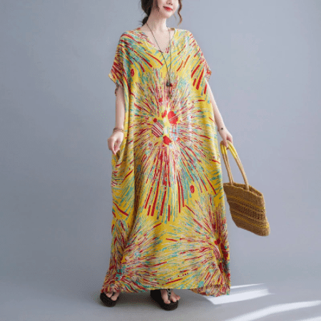 Buddhatrends Fireworks Kaftan Dress
