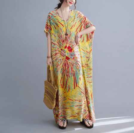 Buddhatrends Fireworks Kaftan Dress