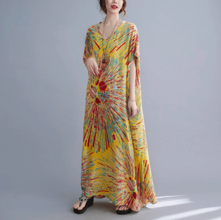 Buddhatrends Fireworks Kaftan Dress